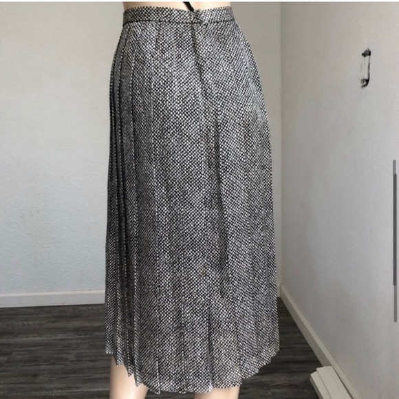 Vintage animal print plated midi skirt cream,black - Picture 6 of 9